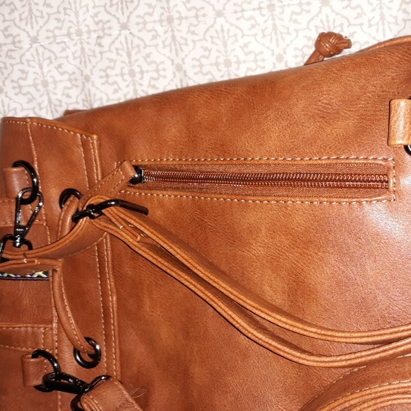 ⭐⭐Vegan Leather Mini Backpack Purse Brown⭐⭐ - Picture 3 of 9